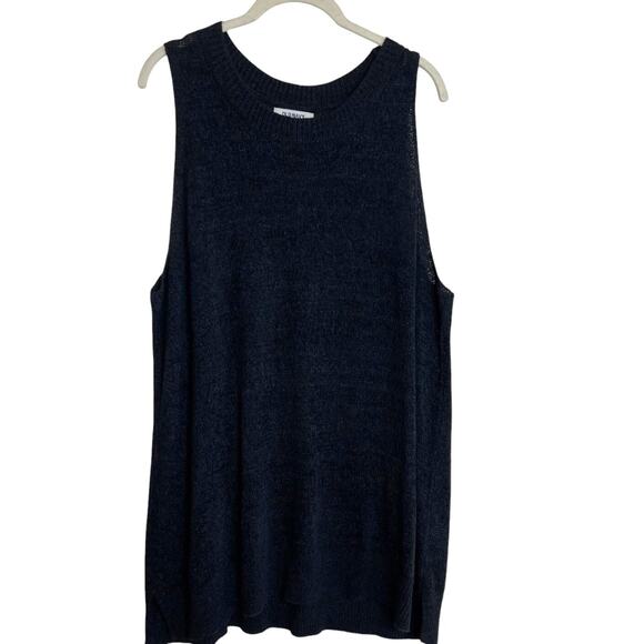 Old Navy Womens Sleeveless Tunic Sweater Size XXL Black Vest Layering - Picture 1 of 5